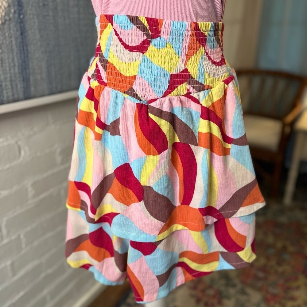 Torrid Bold Colorful Layered Ruffle Shorts - Picture 5 of 11